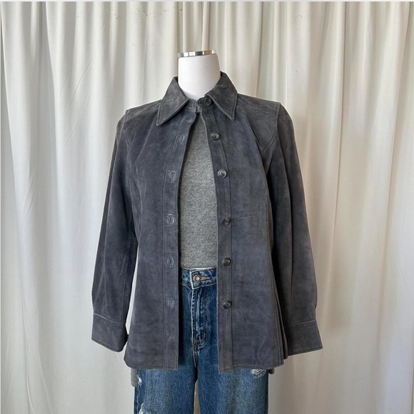 Valerie Stevens Gray Leather Jacket - Picture 2 of 10